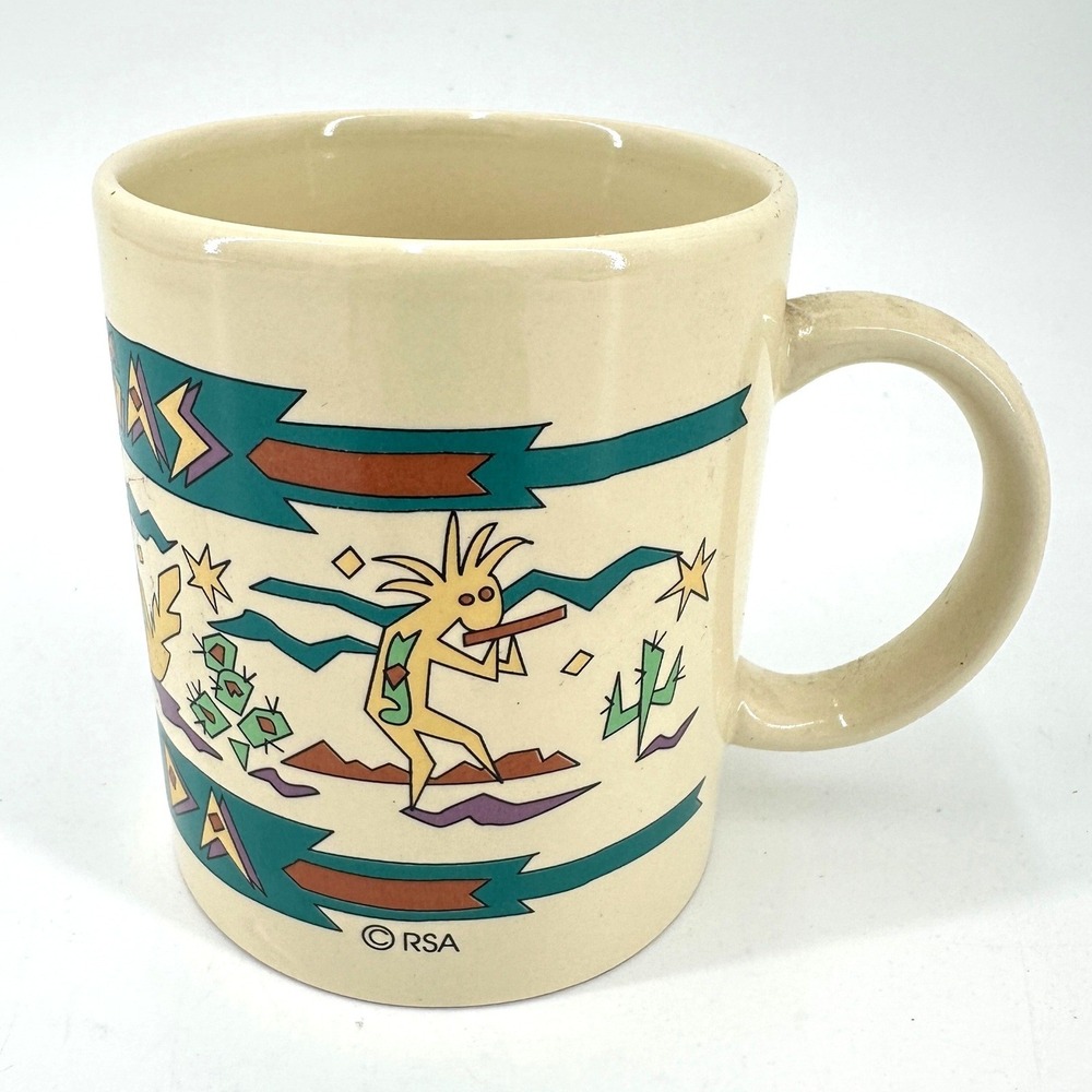 Vintage Las Vegas Nevada Kokopelli‎ Desert Scene Ceramic Coffee Mug RSA